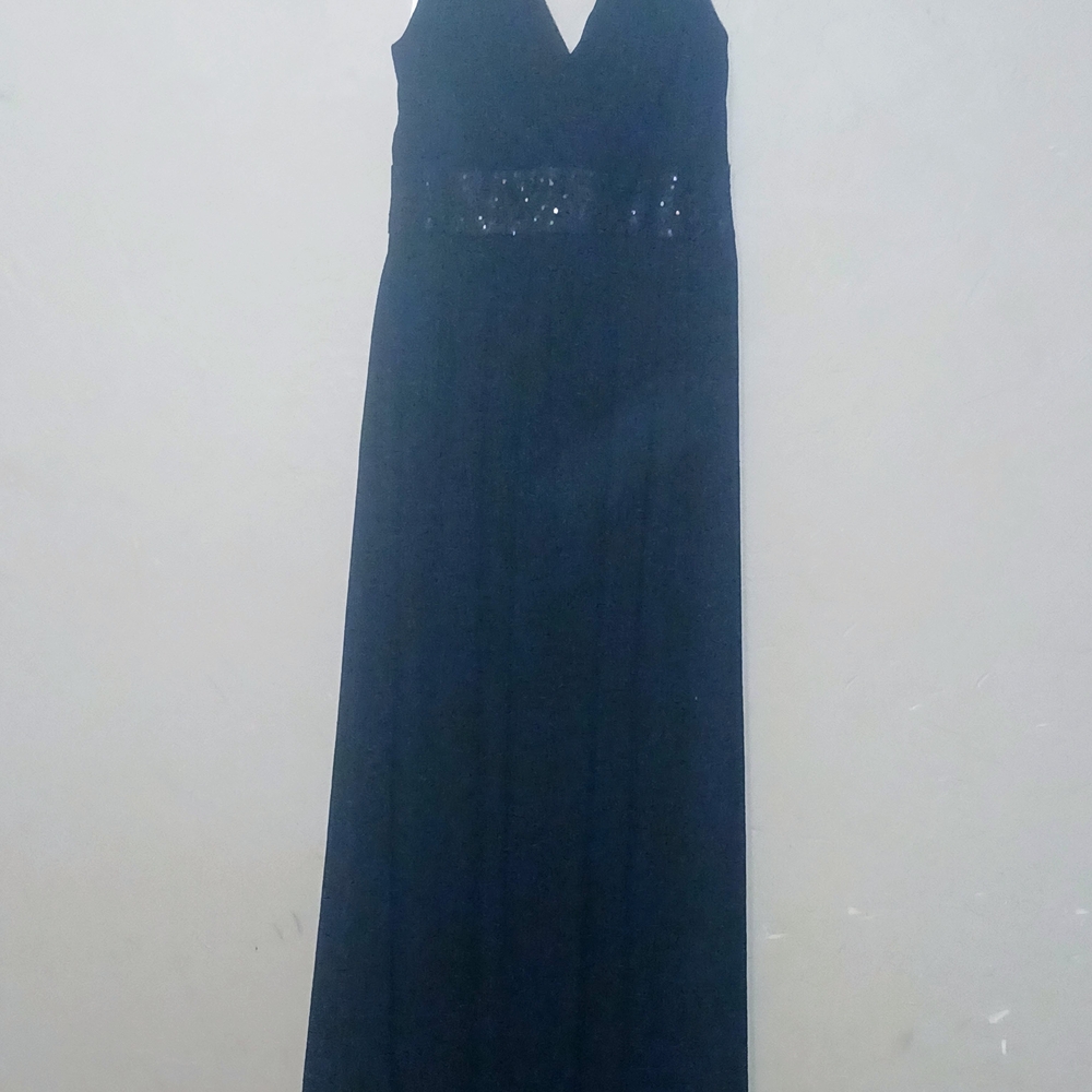 Chaps Black Maxi Dress with Sequin Detail